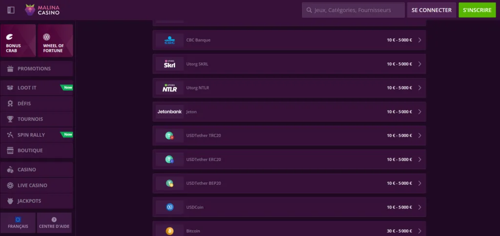 paiement-2-1024x484 Malina Casino Avis 2026 : Bonus 500 € + 200FS + 1 bonus crab