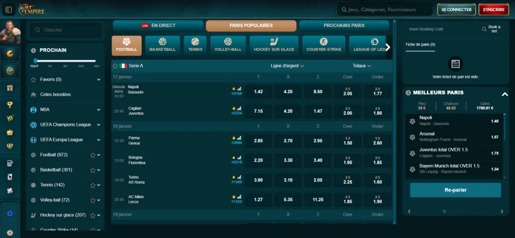 paris-sportifs-3-1024x473 Avis MyEmpire Casino 2026 : Test & bonus jusqu’à 500 €