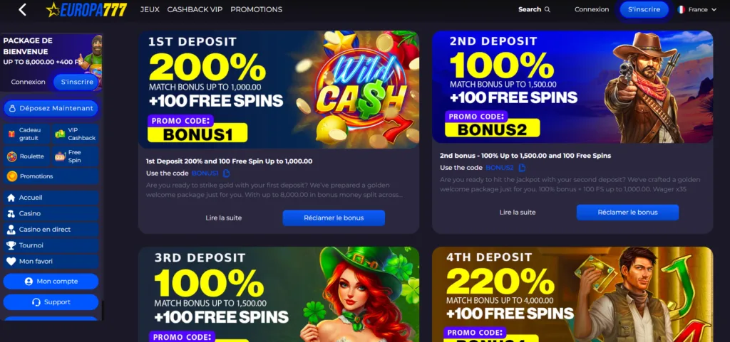 promos-10-1024x481 Europa777 Casino Avis 2026 | Bonus jusqu’à 8 000 € + 400 TG