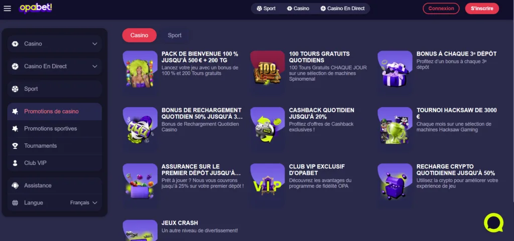 promos-9-1024x481 Opabet Casino Avis 2026 : Revue et bonus jusqu’à 500 €
