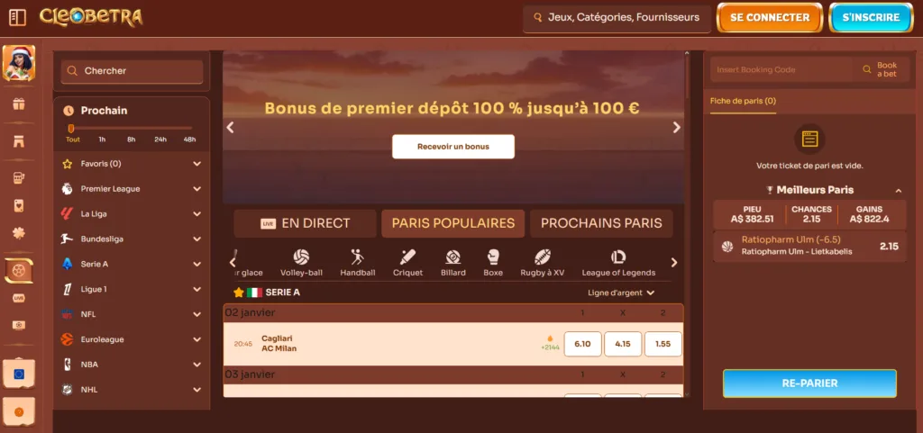 sports-1-1024x481 Cleobetra Casino Avis 2026 : Bonus jusqu’à 1 000 € + 350 FS