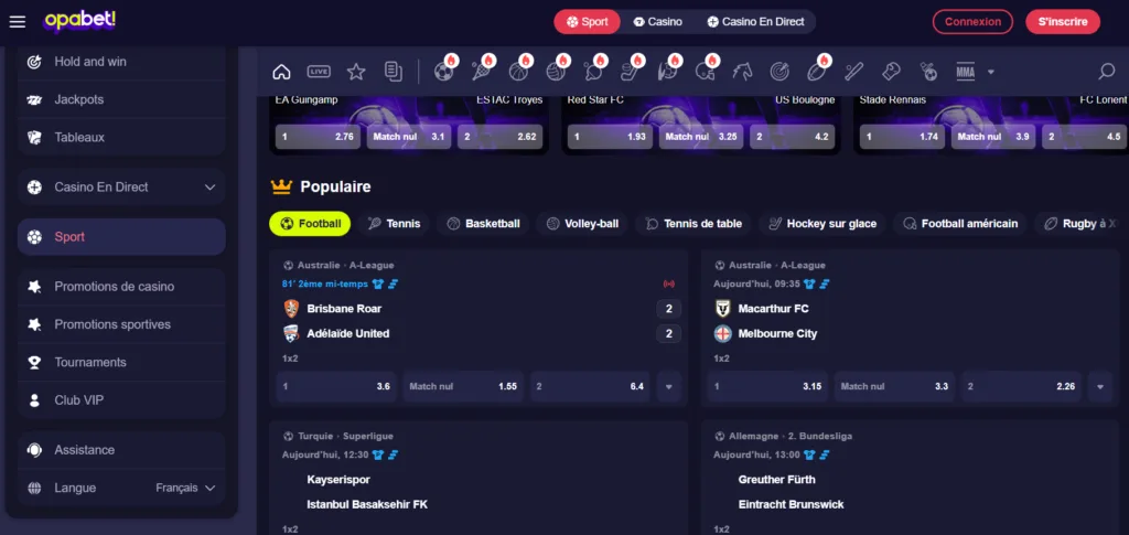 sports-5-1024x485 Opabet Casino Avis 2026 : Revue et bonus jusqu’à 500 €