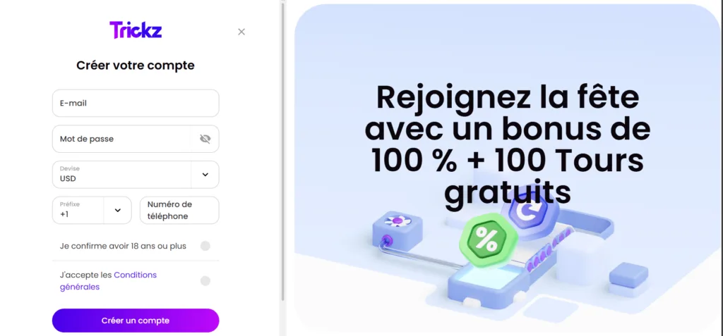 inscription-2-1024x477 Avis Trickz Casino – Ma revue pas à pas de 2026