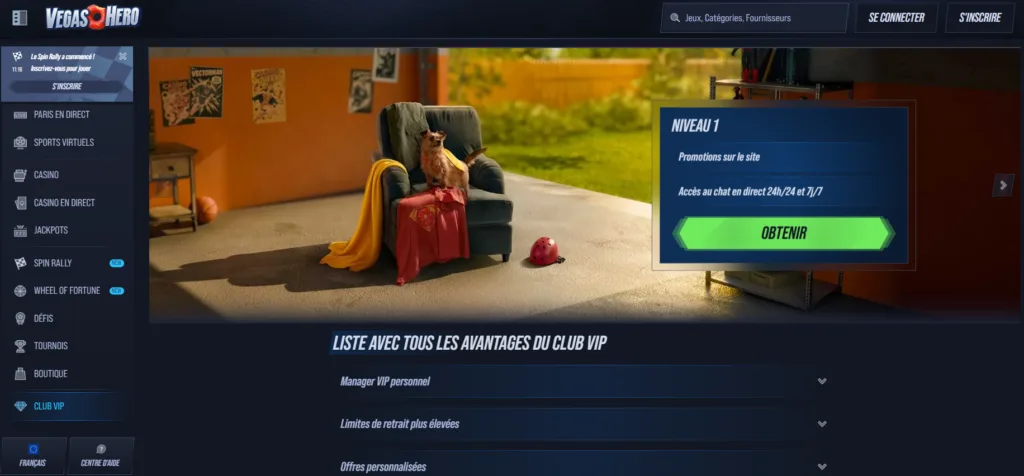 vip-1-1024x476 Avis VegasHero Casino : Le Super-Héros des Casinos Crypto ?