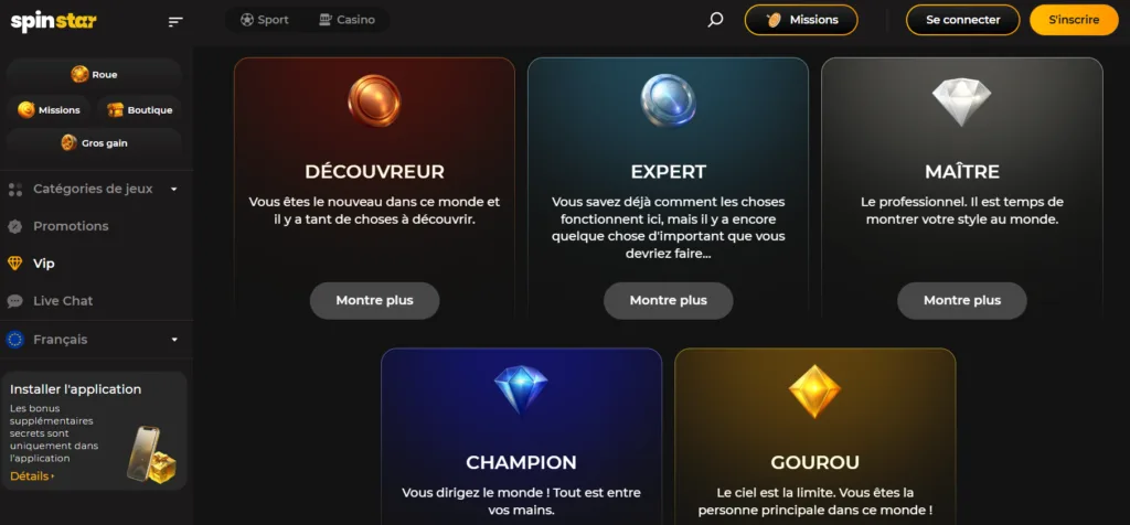 vip-1024x476 Avis Spinstar Casino : Ma revue complète pour 2026